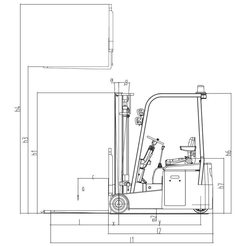 3-Wheel Electric Forklift (ECV15ET) 1500 kg 2500-5600 mm - view 5