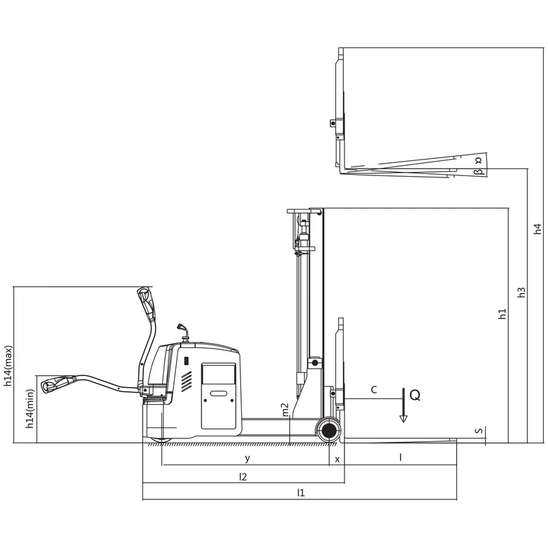 Counterbalanced Electric Stacker (EVVP15H/EVVP05H) 1500 kg 2500-5600 mm - view 3