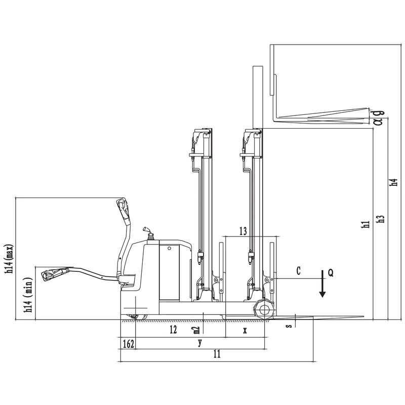 Counterbalanced Powered Reach Stacker (EVVP12C/EVVP15C) 1250-1500 kg 2500-5600 mm - view 2