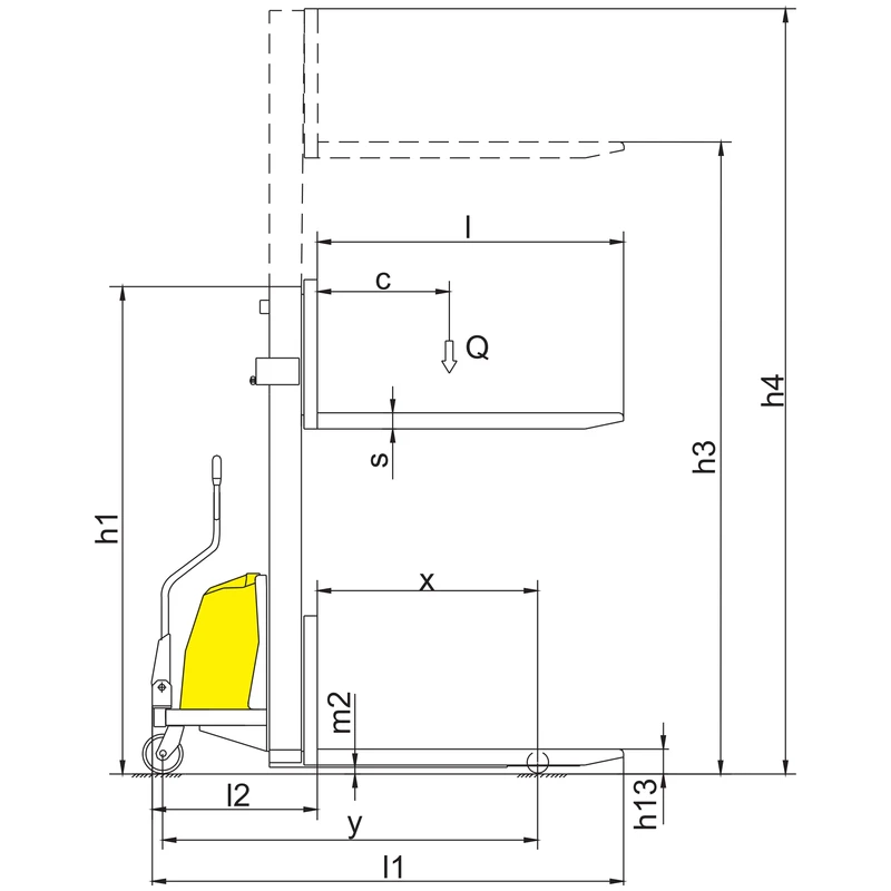Semi-Electric Straddle Stacker (PEVV10-DPV/PEVV15-DPV) 1000-1500 kg 1600-3500 mm - view 2