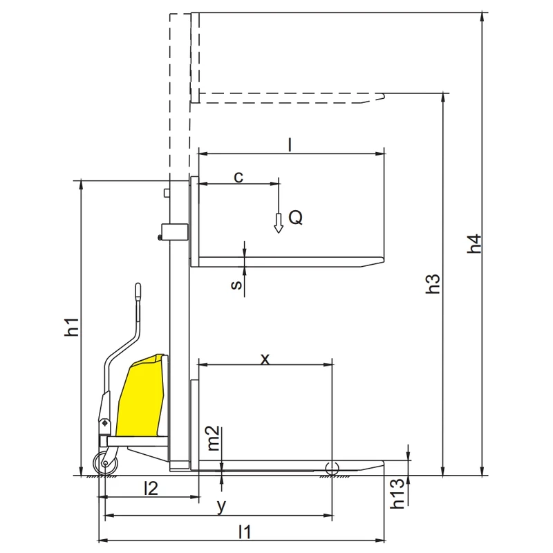 Semi-Electric Warehouse Stacker (PEVV10/PEVV15) 1000-1500 kg 1600-3500 mm - view 4