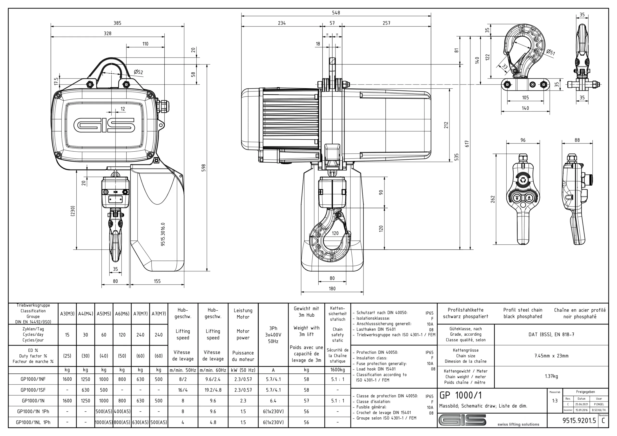 GIS GP Electric Chain Hoist 100–6300 kg - view 10