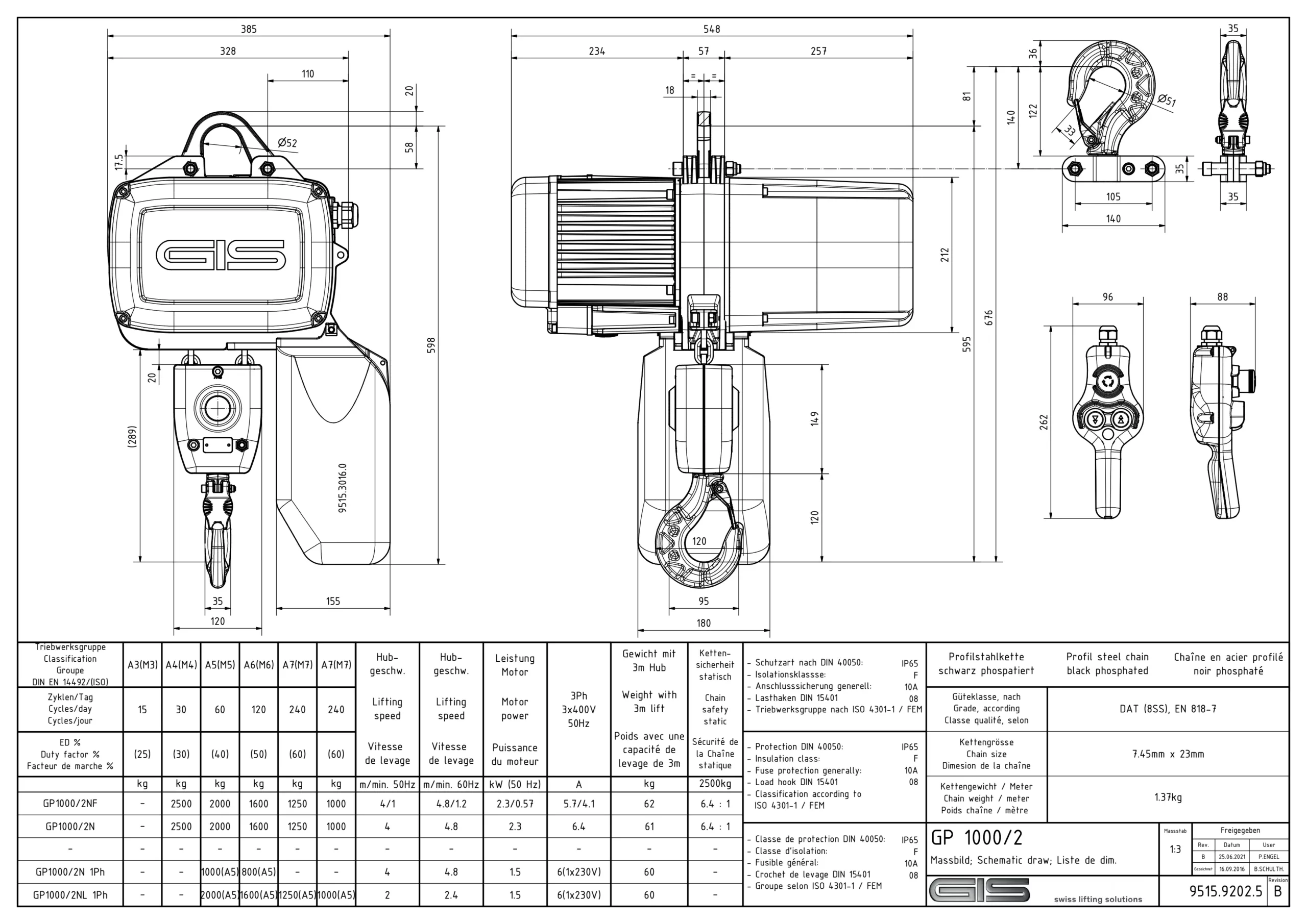 GIS GP Electric Chain Hoist 100–6300 kg - view 11