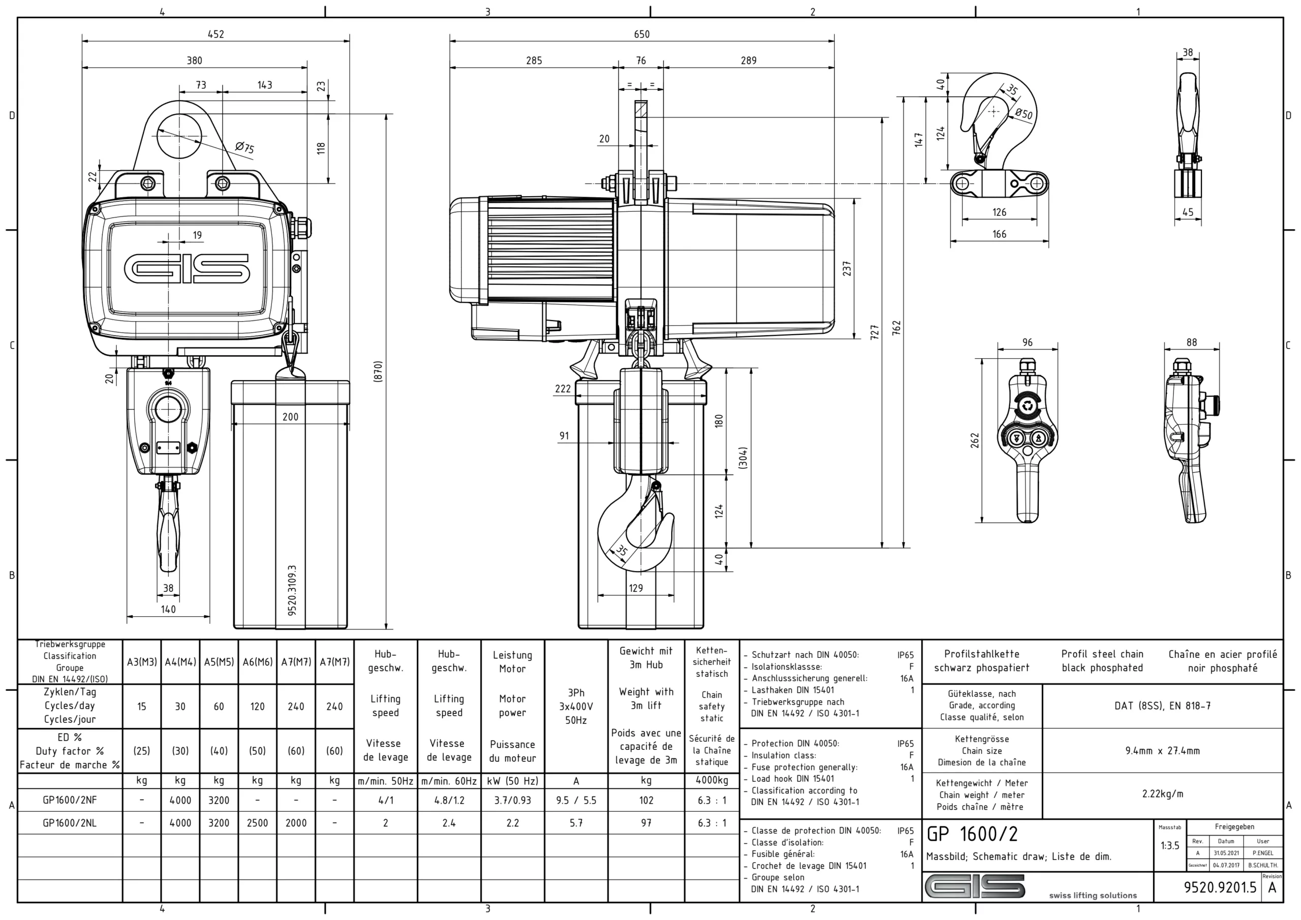 GIS GP Electric Chain Hoist 100–6300 kg - view 14