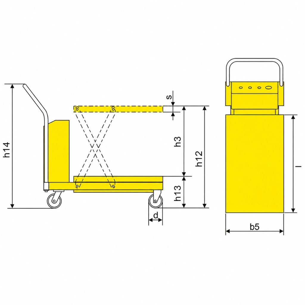 Semi-Electric Mobile Scissor Lift Table (PMPS300) 300 kg 2