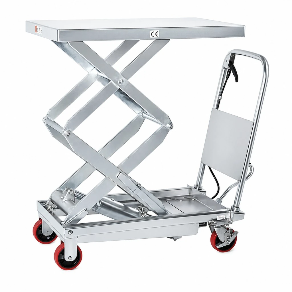 Stainless Steel Mobile Double Scissor Lift Table (MPS350DS) 350 kg