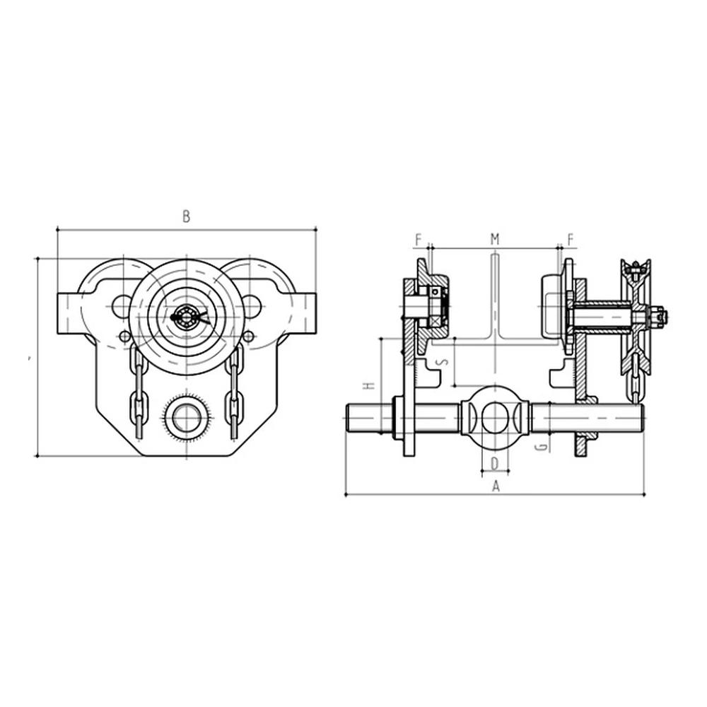 Geared Beam Trolley Wide Flange (MGW-TROLLEY) 1000-5000 kg - view 2